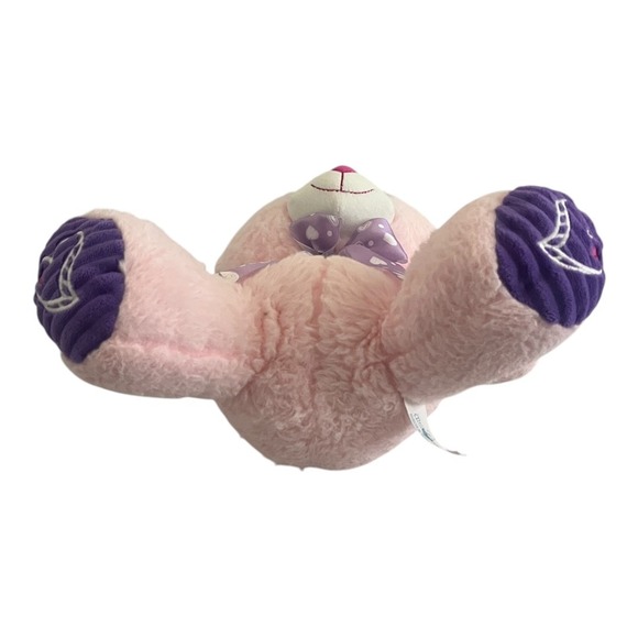 HugFun Pink Purple Heart Plush Soft Bear Stuffed Animal 12" Gift - Picture 2 of 5